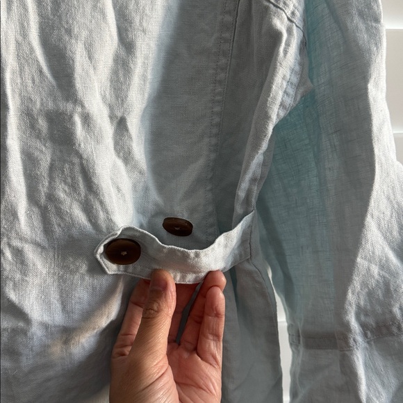 J. Jill linen pale blue shirt jacket - Picture 5 of 6
